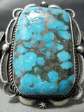 One Of The Best Vintage Native American Navajo Bisbee Turquoise Sterling Silver Bracelet-Nativo Arts