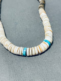 Native American Splendid Vintage Santo Domingo Turquoise Heishi Shell Necklace-Nativo Arts