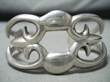 Fabulous Signed Vintage Navajo Native American Sterling Silver Cast Bracelet-Nativo Arts
