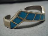 Impressive Vintage Navajo Zig Zag Sterling Silver Native American Bracelet-Nativo Arts