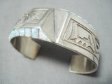 Tremendous Navajo Native American Inlay Synthetic Opal Sterling Silver Bracelet-Nativo Arts