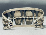 One Of The Best Vintage Native American Navajo Bisbee Turquoise Sterling Silver Bracelet-Nativo Arts