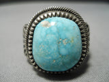 So Heavy Thick Men's Native American Navajo Carico Lake Turquoise Sterling Silver Ring-Nativo Arts