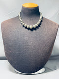 One Of The Best Earlier Vintage Native American Navajo Hand Tooled Sterling Silver Necklace-Nativo Arts