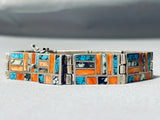 One Of The Most Intricate Vintage Native American Navajo Turquoise Sterling Silver Bracelet-Nativo Arts