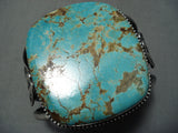 One Of The Best Vintage Native American Navajo #8 Turquoise Sterling Silver Thunderbird Bracelet-Nativo Arts