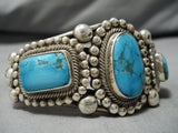 Important Vintage Native American Navajo Ricky Martinez Turquoise Sterling Silver Bracelet Cuff-Nativo Arts