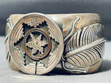 Important Vintage Native American Navajo Handmade Basket Sterling Silver Bracelet-Nativo Arts
