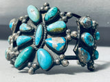 Museum Quality Vintage Native American Navajo Turquoise Cluster Bracelet Old-Nativo Arts