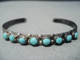 Wonderful Vintage Native American Zuni Blue Gem Turquoise Sterling Silver Bracelet Old-Nativo Arts