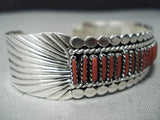 Coral Intricacy!! Contempoist Native American Navajo Sterling Silver Bracelet Cuff-Nativo Arts
