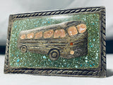 Turquoise School Bud Unique Vintage Native American Navajo Sterling Silver Buckle-Nativo Arts