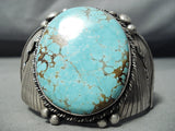 Museum Vintage Native American Navajo #8 Turquoise Boulder Sterling Silver Bracelet-Nativo Arts