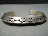 Thick Heavy Vintage Native American Navajo Sterling Silver Triangular Shank Bracelet Old Cuff-Nativo Arts