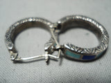 Intricate Vintage Native American Zuni Turquoise Lapis Sterling Silver Earrings Old-Nativo Arts
