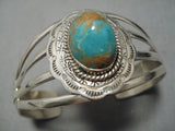 Superb Vintage Native American Navajo Royston Turquoise Sterling Silver Wil Benally Bracelet-Nativo Arts