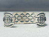 Victor Begay Vintage Native American Navajo Blue Gem Turquoise Sterling Silver Bracelet-Nativo Arts