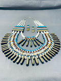 Rare Double Sided Serpentine Native American Kewa Turquoise Shell Heishi Necklace-Nativo Arts