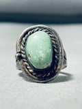 Unbelievable Vintage Native American Navajo Domed Turquoise Sterling Silver Ring-Nativo Arts