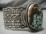 Opulent Vintage Native American Navajo #8 Turquoise Sterling Silver Bracelet Cuff Old-Nativo Arts
