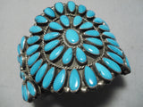 Quality Vintage Native American Navajo Teardrop Turquoise Sterling Silver American Bracelet-Nativo Arts