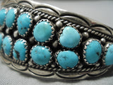 Striking Vintage Navajo Deep Turquoise Sterling Silver Native American Bracelet-Nativo Arts
