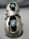 Exceptional Vintage Native American Navajo Bisbee Turquoise Sterling Silver Ring Old-Nativo Arts