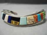 Native American Important Tommy Jackson Turquoise Vintage Sterling Silver Wave Bracelet-Nativo Arts