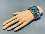 Spectacular Vintage Native American Hopi Morenci Turquoise Sterling Silver Bracelet-Nativo Arts