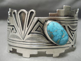 High Grade Vintage Native American Navajo Carico Lake Turquoise Sterling Silver Bracelet-Nativo Arts