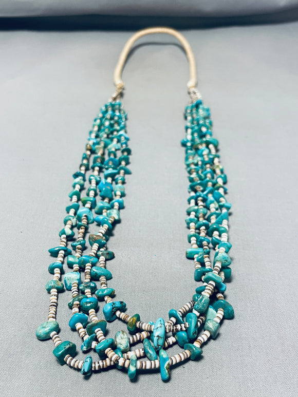 Native American Tremendous Vintage Santo Domingo Turquoise And Heishi Necklace-Nativo Arts