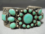 One Of The Best Vintage Native American Navajo Fox Turquoise Sterling Silver Bracelet Old-Nativo Arts