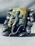Unbelievable San Felipe Signed 8 Turquoise Sterling Silver Gekko Huge Ring-Nativo Arts