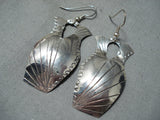 Marvelous Vintage Native American Navajo Sterling Silver Wedding Vase Earrings Old-Nativo Arts