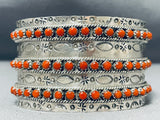 One Of The Best Native American Coral Snake Eyes Sterling Silver Bracelet-Nativo Arts
