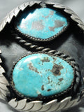 Huge Vintasge Native American Navajo Rare Early Deposit Turquoise Sterling Silver Bracelet-Nativo Arts