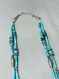 One Of The Most Unique Vintage Navajo Turquoise Heishi Sterling Silver Necklace-Nativo Arts