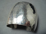 Astonishing Navajo Sterling Silver Wide Bracelet Native American-Nativo Arts
