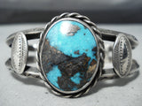 Important Vintage Native American Navajo Bisbee Turquoise Sterling Silver Bracelet-Nativo Arts