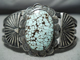 Museum Vintage Native American Navajo Early #8 Turquoise Sterling Silver Bracelet-Nativo Arts