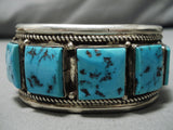 Incredible Vintage Native American Navajo Sleeping Beauty Turquoise Sterling Silver Bracelet-Nativo Arts