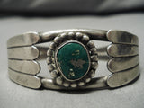 Striking Vintage Native American Navajo Cerrillos Turquoise Sterling Silver Bracelet-Nativo Arts