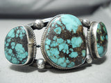 Vivid Spiderweb Turquoise Vintage Native American Navajo Sterling Silver Bracelet-Nativo Arts