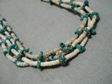 Earlier Vintage Santo Domingo/ Navajo Green Turquoise Native American Necklace-Nativo Arts