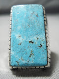 Big Huge Vintage Native American Navajo Kingman Turquoise Sterling Silver Ring Old-Nativo Arts