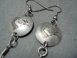 Exceptional Vintage Navajo Sterling Silver Eagle Earrings Old Native American-Nativo Arts