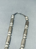Important Leo Nez Vintage Native American Navajo Tubule Master Sterling Silver Necklace-Nativo Arts