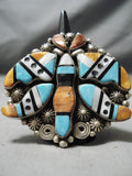 One Of Biggest Navajo Turquoise Sterling Silver Native American Ring-Nativo Arts