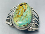 Rich Jim Native American Navajo Signed Gigantic Royston Turquoise Sterling Silver Bracelet-Nativo Arts