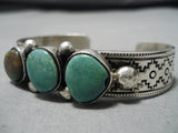 Henry Smith Vintage Native American Navajo Royston Turquoise Sterling Silver Bracelet-Nativo Arts